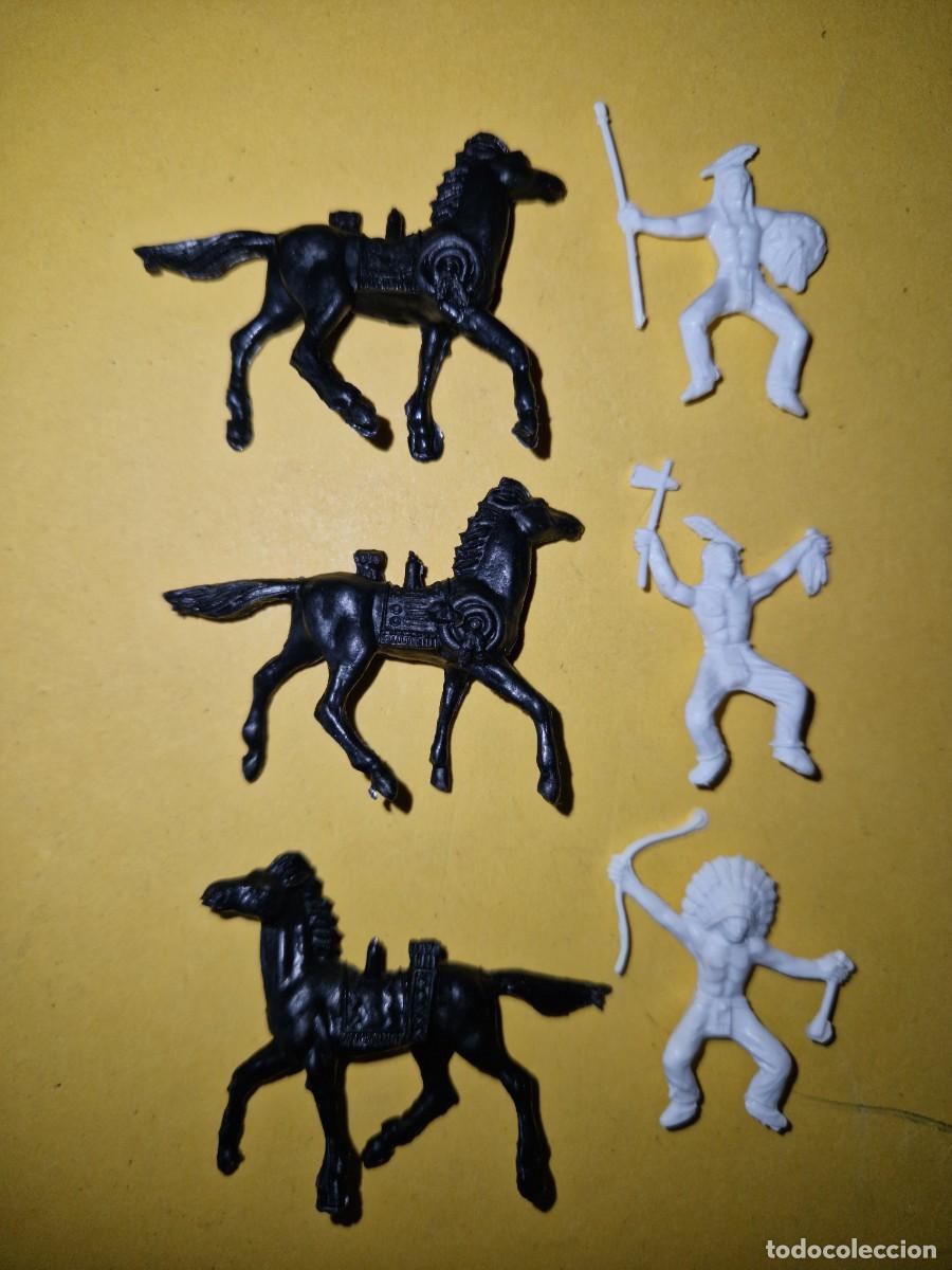 Figuras de goma y PVC: COMANSI INDIOS Y CABALLOS