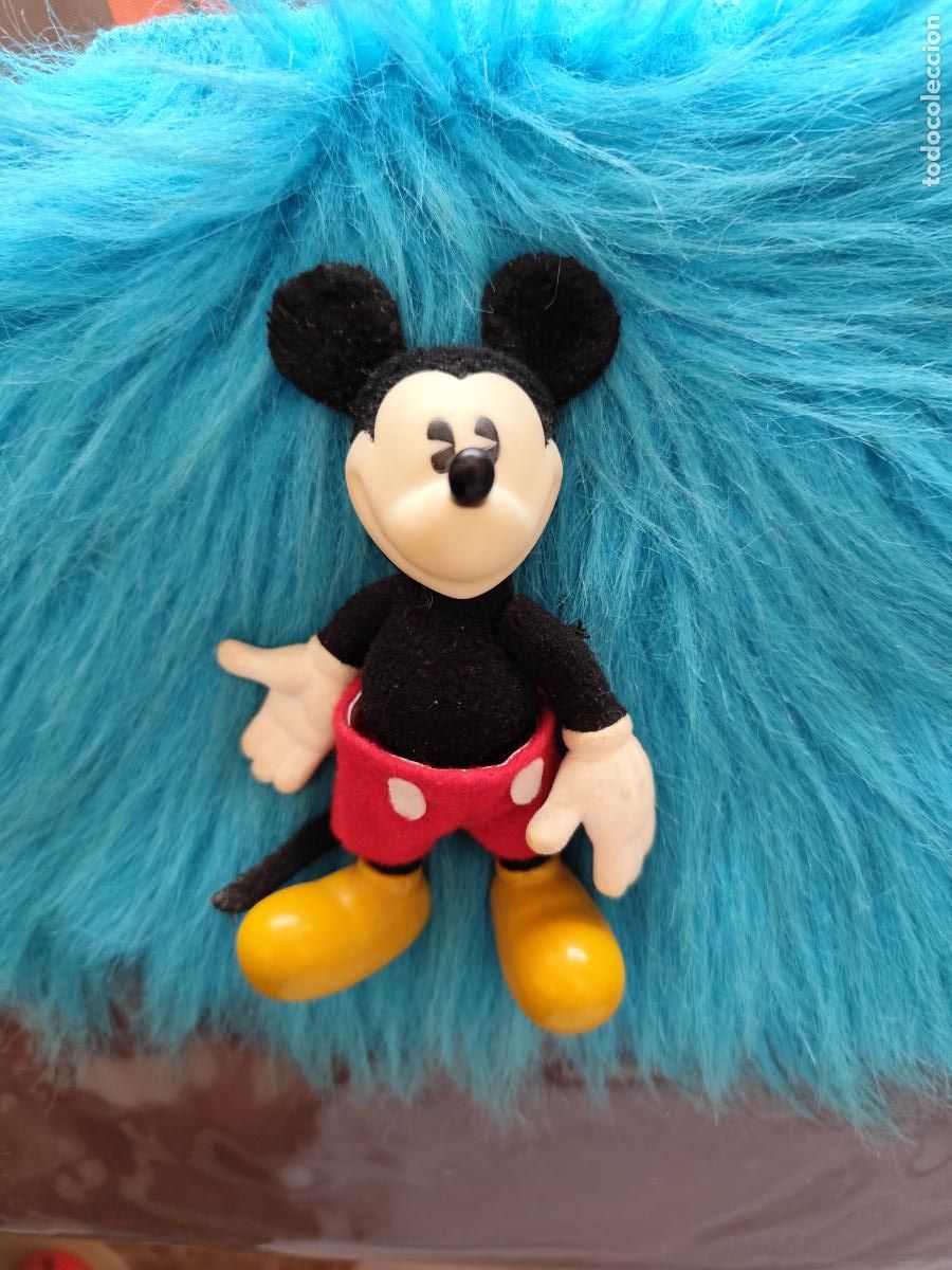 Figuras de goma y PVC: Figura Mu&ntilde;eco Mickey Mouse Disney Sekiguchi Flocado Pie Eyed - A&ntilde;os 70.