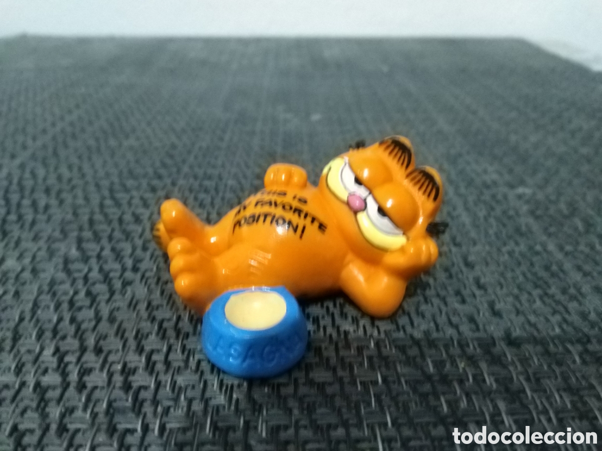 Figuras de goma y PVC: FIGURA PVC GARFIELD BULLY COMICS JOHN ODDIE LASA&Ntilde;A GATO ESTIRADO DESCANSANDO POSICION FAVORITA