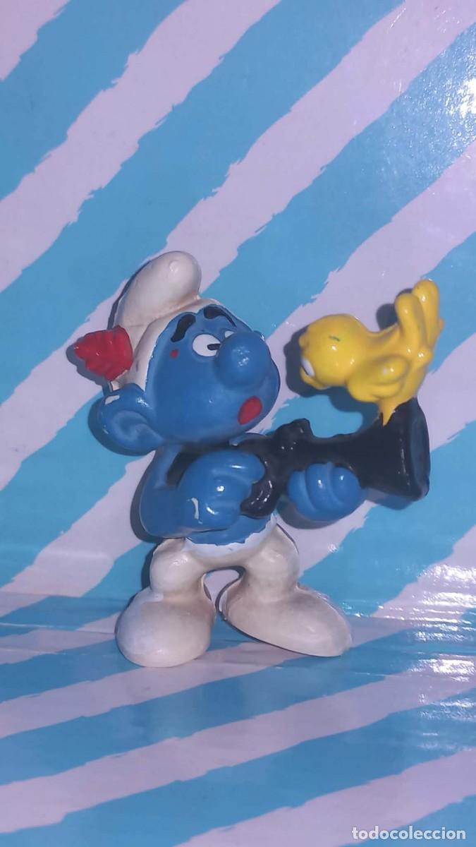 Figuras de goma y PVC: Figura pvc Pitufo cazador, Los Pitufos, Les Schtroumpfs, The Smurfs, a&ntilde;os 80