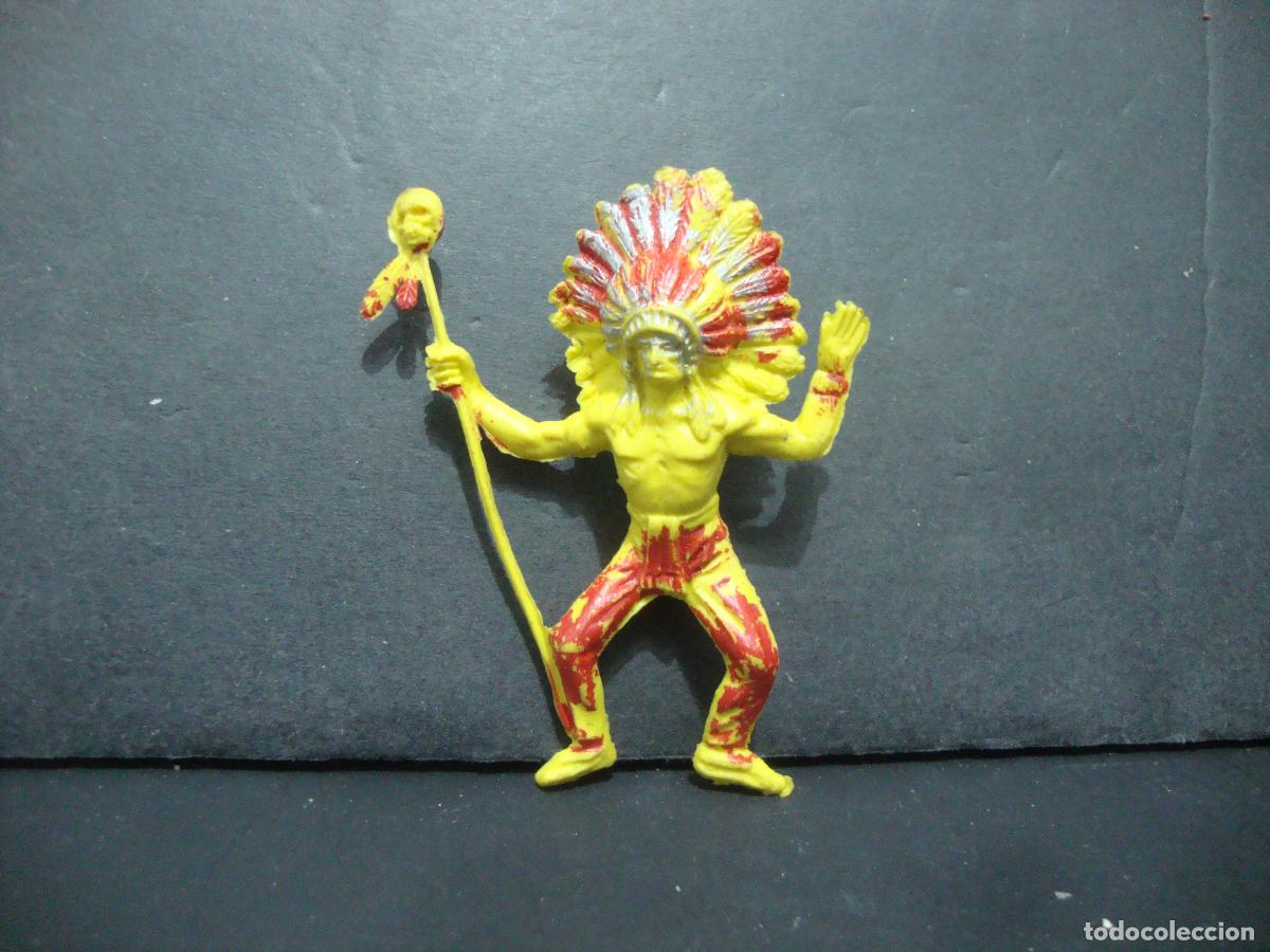 Figuras de goma y PVC: FIGURA PLASTICO INDIO A RESTAURAR