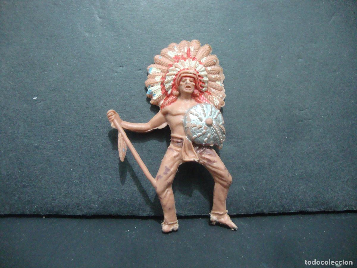 Figuras de goma y PVC: FIGURA PLASTICO INDIO A RESTAURAR