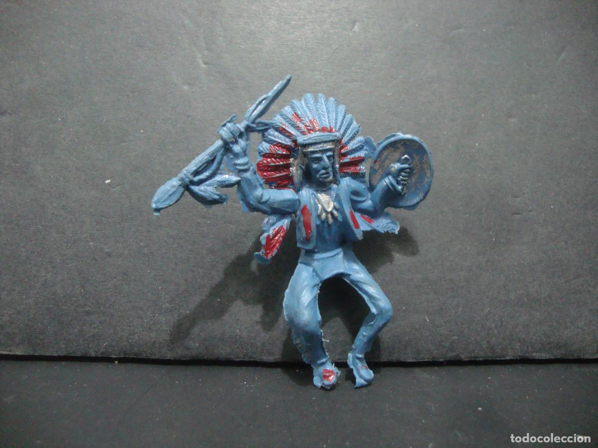 Figuras de goma y PVC: FIGURA PLASTICO INDIO A RESTAURAR
