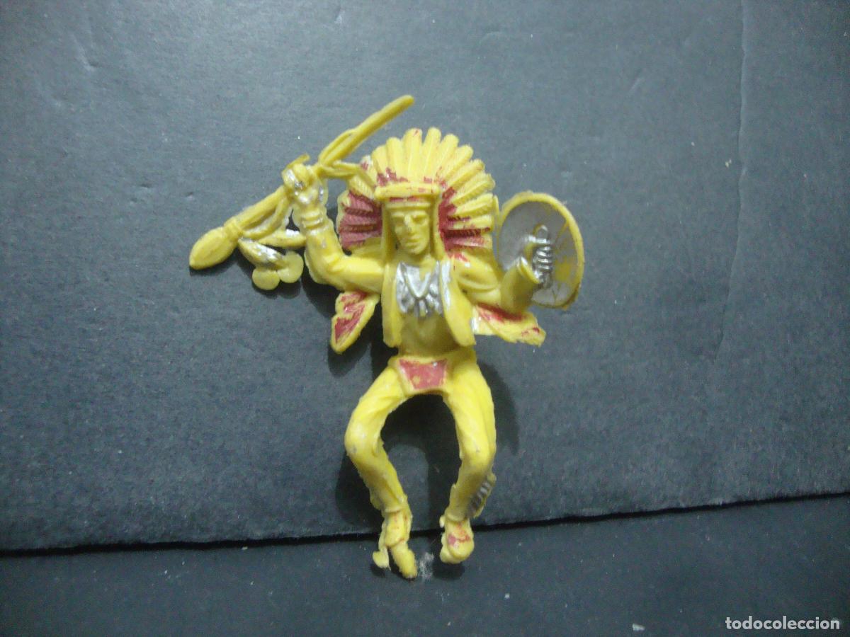 Figuras de goma y PVC: FIGURA PLASTICO INDIO A RESTAURAR