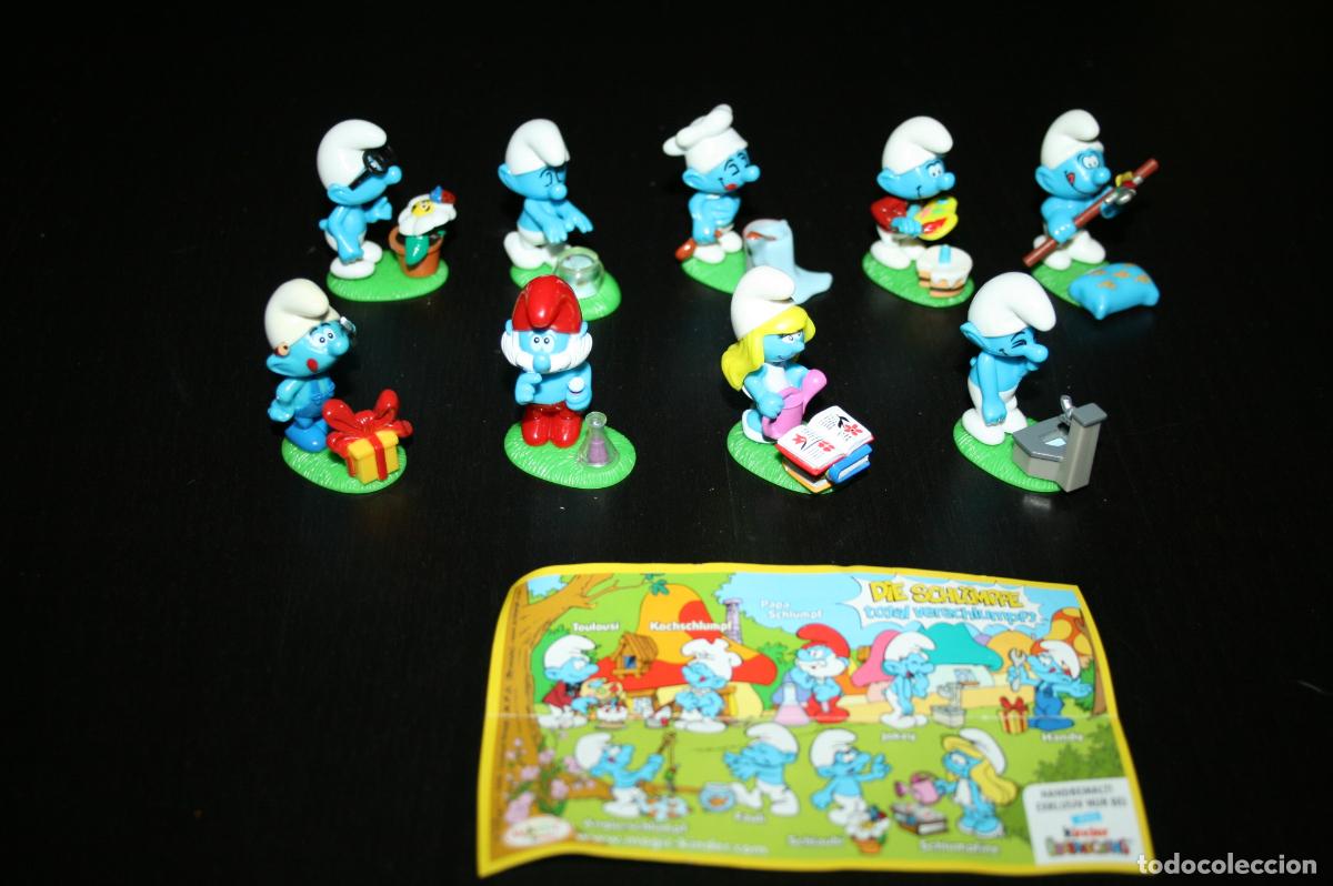 Figuras de goma Kinder: Kinder Ferrero 349 los pitufos 2008 completa + s&oacute;lo 1 BPZ (hoja de control)
