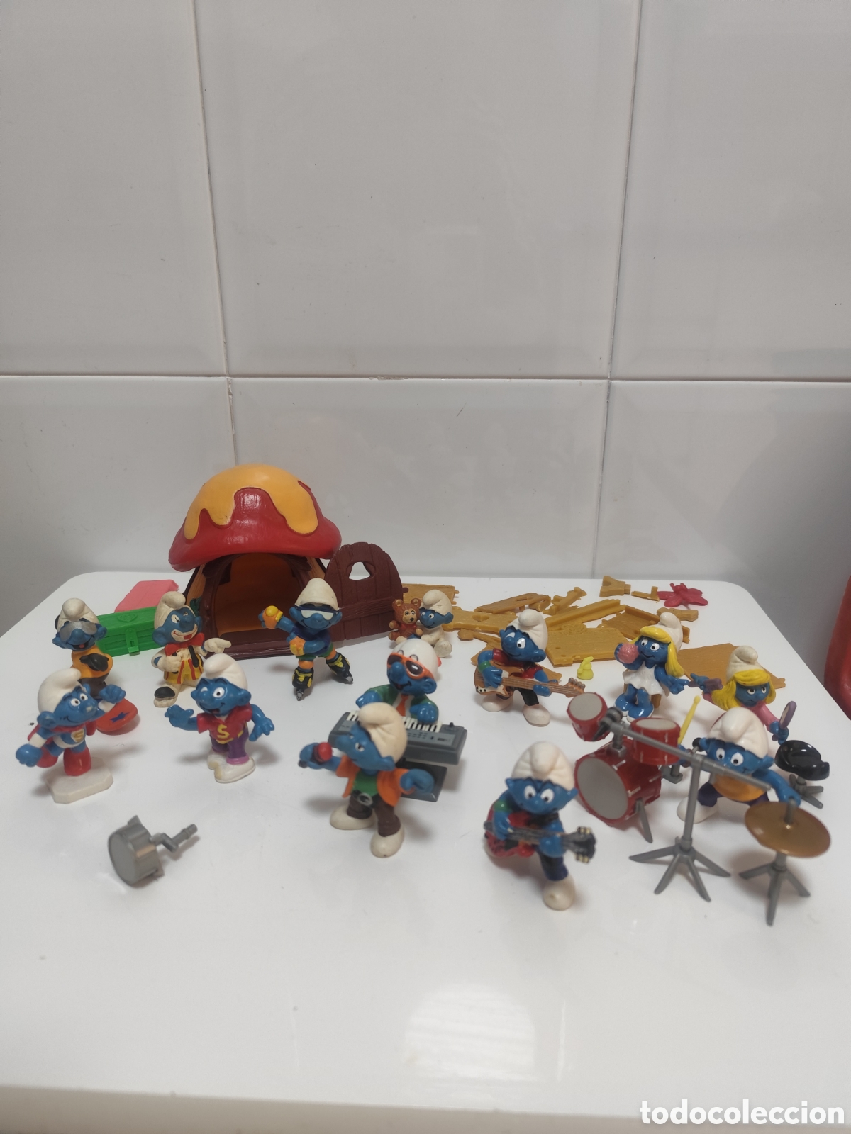 Figuras de goma y PVC: Lote de Pitufos smurfs