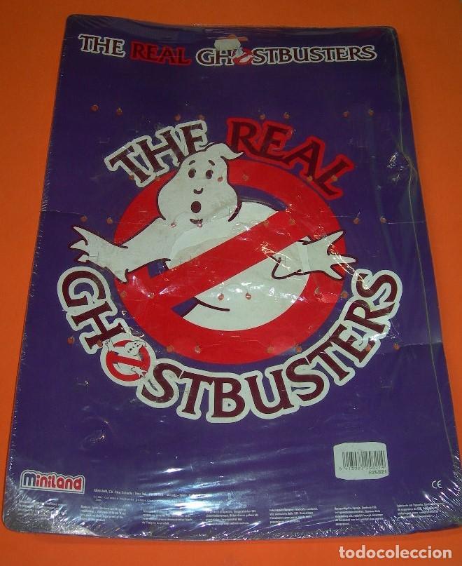Figuras de goma y PVC: CART&Oacute;N EXPOSITOR VAC&Iacute;O DE FIGURAS PVC CAZAFANTASMAS A&Ntilde;OS 80 - MINILAND - THE REAL GHOSTBUSTERS -