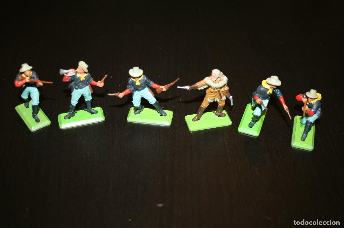 Figuras de goma y PVC: 6 Soldados a pie s&eacute;ptimo caballer&iacute;a Britains Deetail serie completa
