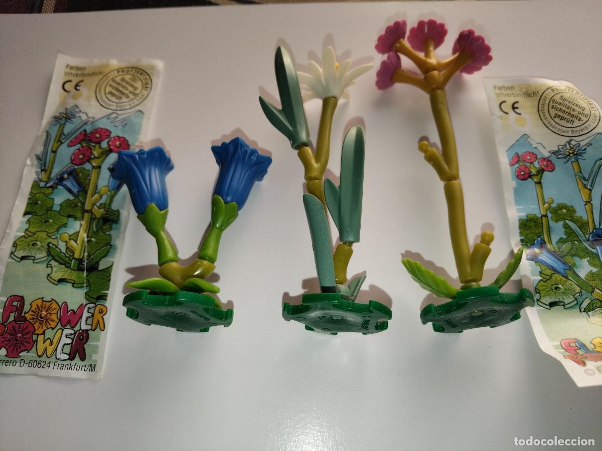 Figuras de goma Kinder: Kinder Ferrero 310 puzzle pl&aacute;stico El poder de las flores 2002 completa + 2 BPZ