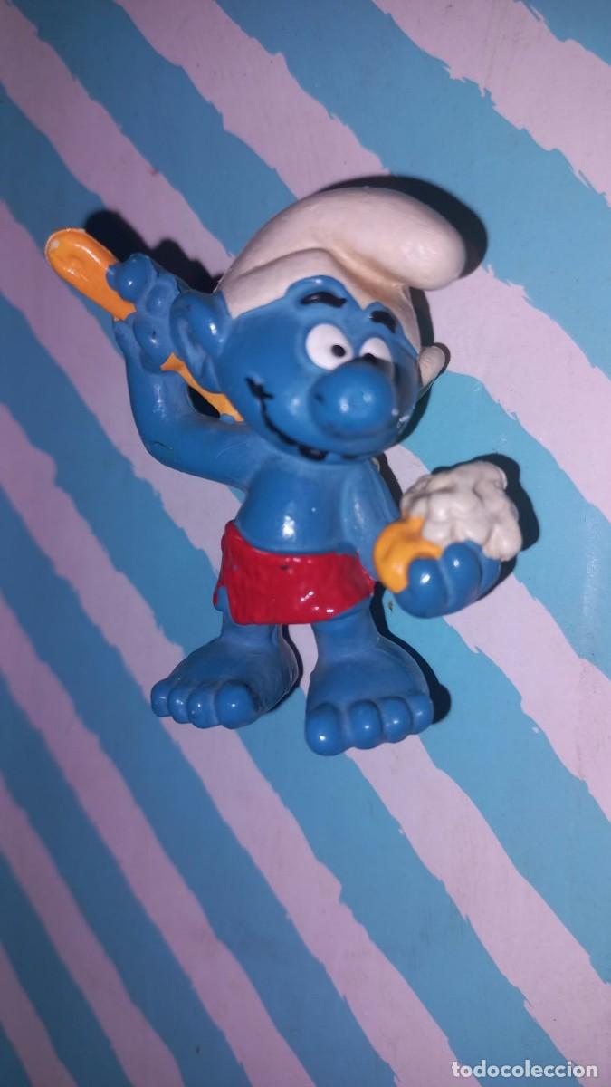 Figuras de goma y PVC: Figura pvc Pitufo de Sauna / Pitufo Ba&ntilde;&aacute;ndose, Los Pitufos, Les Schtroumpfs, The Smurfs, a&ntilde;os 80