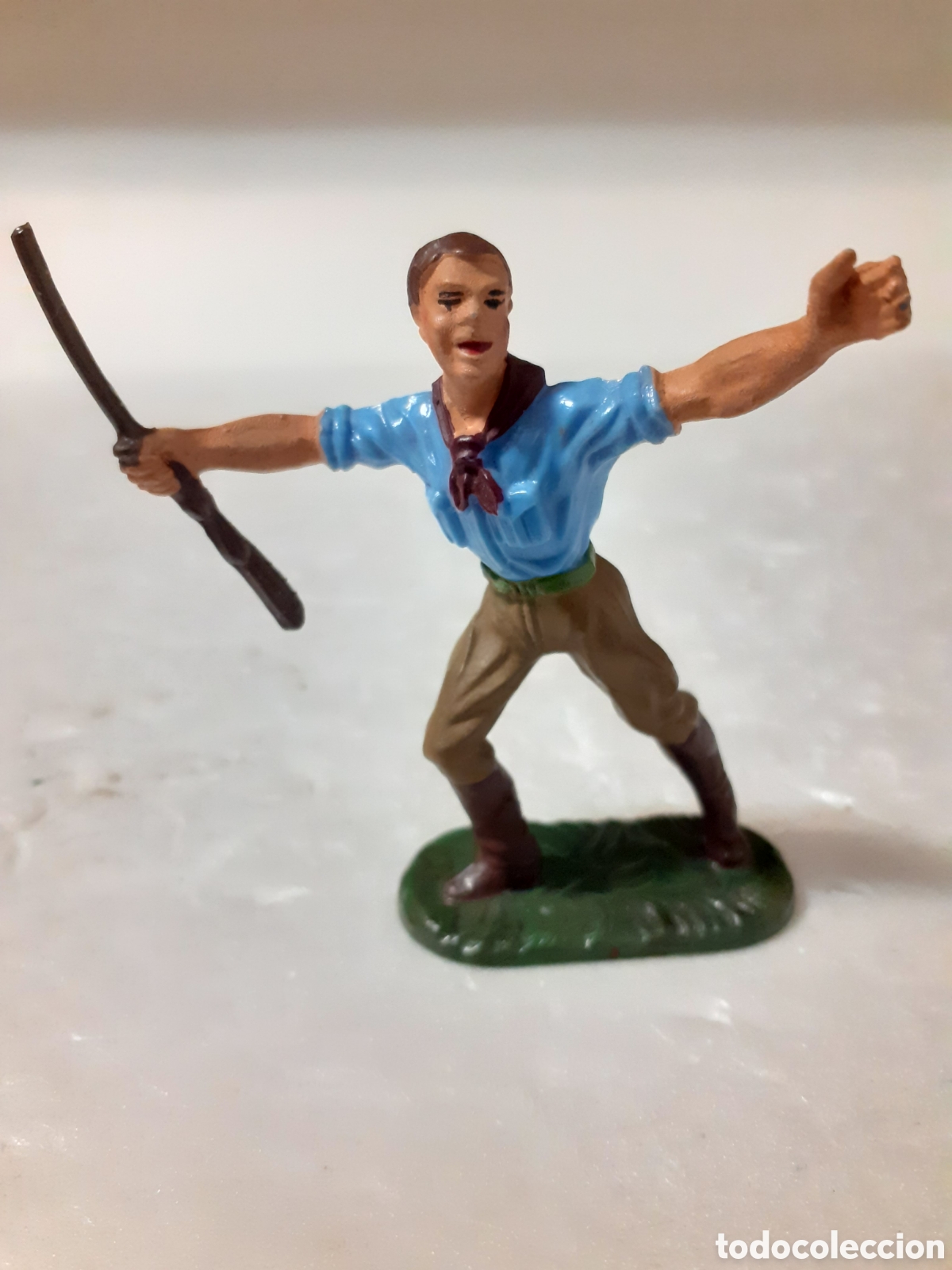 Figuras de goma y PVC: FIGURA VAQUERO PLASTICO ELASTOLIN PECH REAMSA