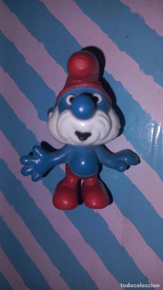 Figuras de goma y PVC: Figura pvc Pap&aacute; Pitufo, Los Pitufos, Les Schtroumpfs, The Smurfs, a&ntilde;os 80