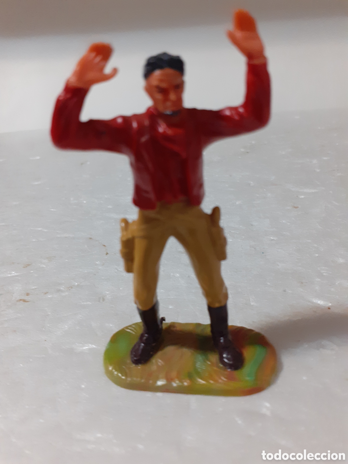 Figuras de goma y PVC: FIGURA VAQUERO MANOS ARRIBA PLASTICO ELASTOLIN PECH REAMSA