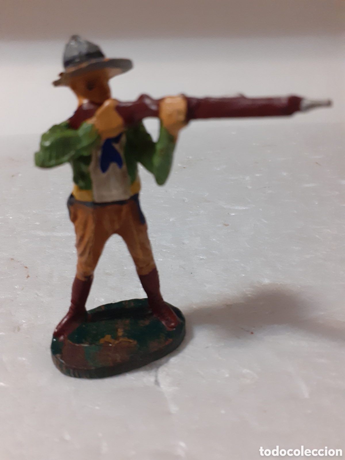 Figuras de goma y PVC: FIGURA VAQUERO DISPARANDO ELASTOLIN PECH REAMSA