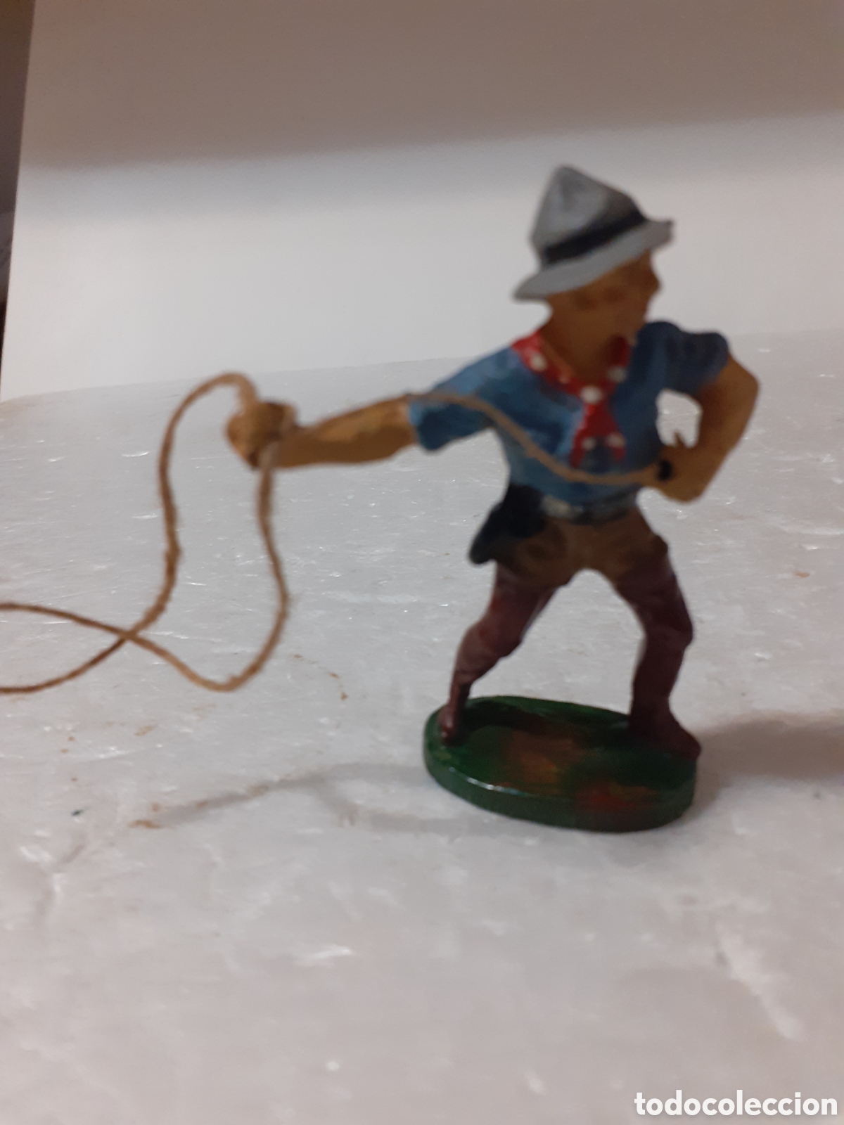 Figuras de goma y PVC: FIGURA VAQUERO CON LAZO ELASTOLIN PECH REAMSA