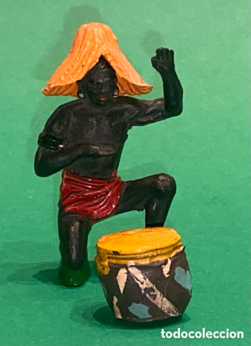 Figuras de goma y PVC: Guerrero negro Safari &Aacute;frica, goma, Jecsan made in Spain, original a&ntilde;os 50-60.