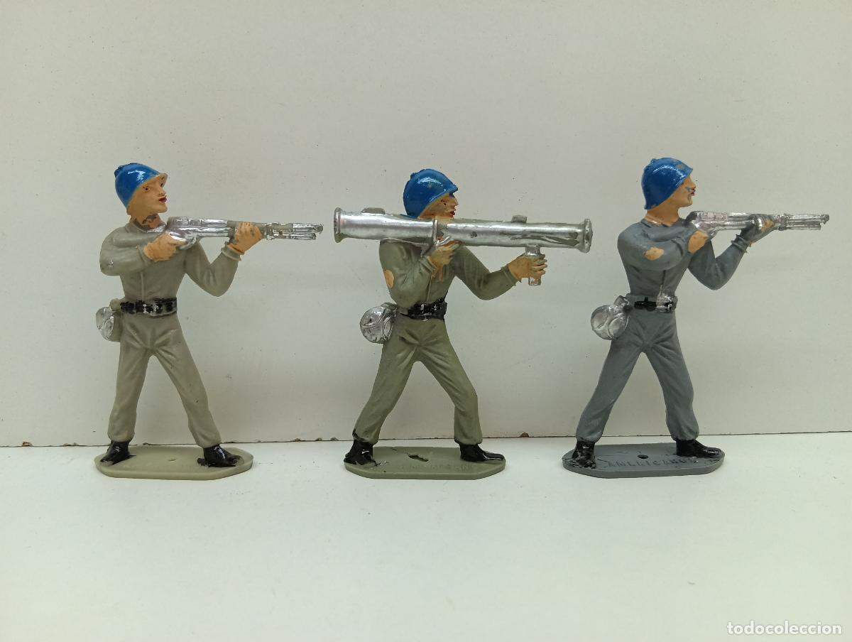 Figuras de goma y PVC: Lote 3 Soldados del Mundo COMANSI - Cascos Azules (Moldes Americanos) - A&ntilde;os 70