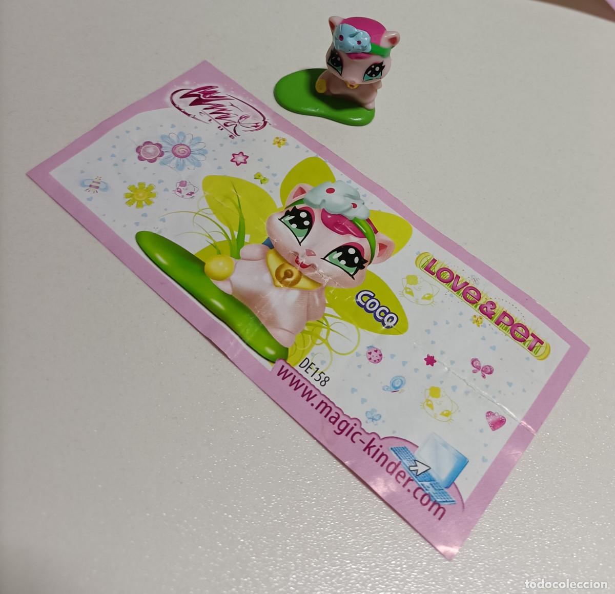 Figuras de goma Kinder: kinder figura mu&ntilde;eco mu&ntilde;equito figurita bpz papel gatito gato winx club mascota pet love pet de 158