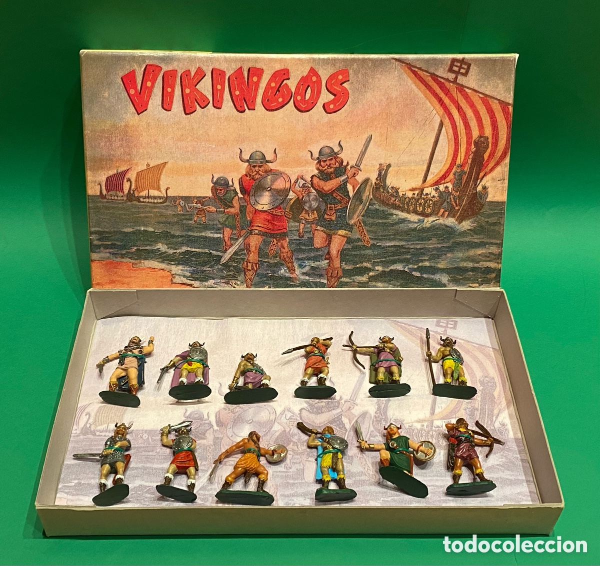 Figuras de goma y PVC: CAJA DE JECSAN, SERIE VIKINGOS. (TIPO REAMSA, PECH)