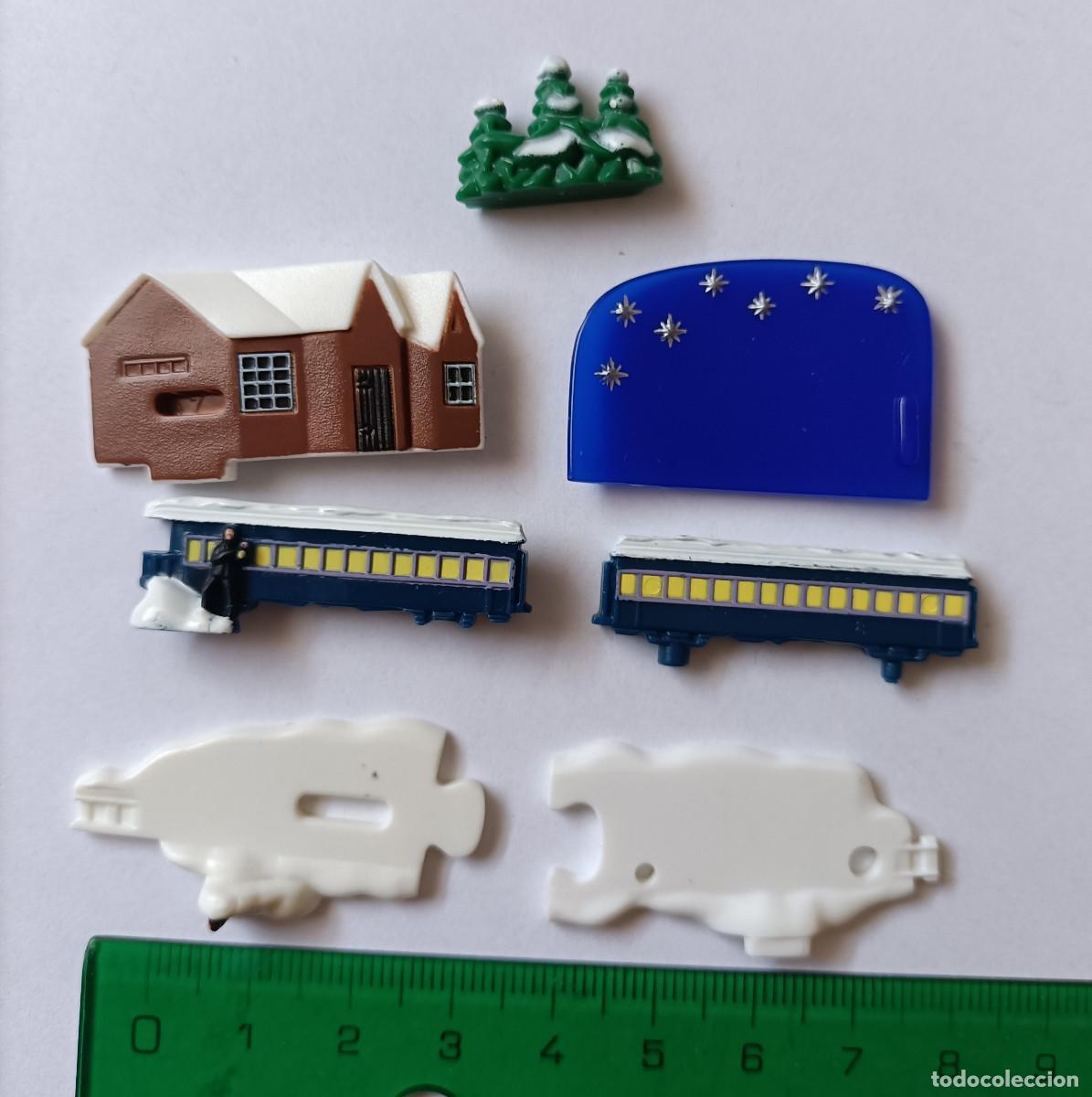 Figuras de goma Kinder: polar express expres kinder pelicula diorama tren nieve trenecito miniatura escala mini escena vagon