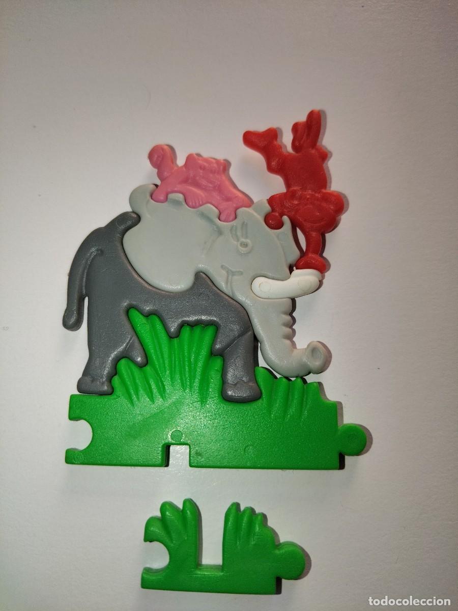 Figuras de goma Kinder: Kinder Ferrero 322A puzzle pl&aacute;stico Selva colorida 1992