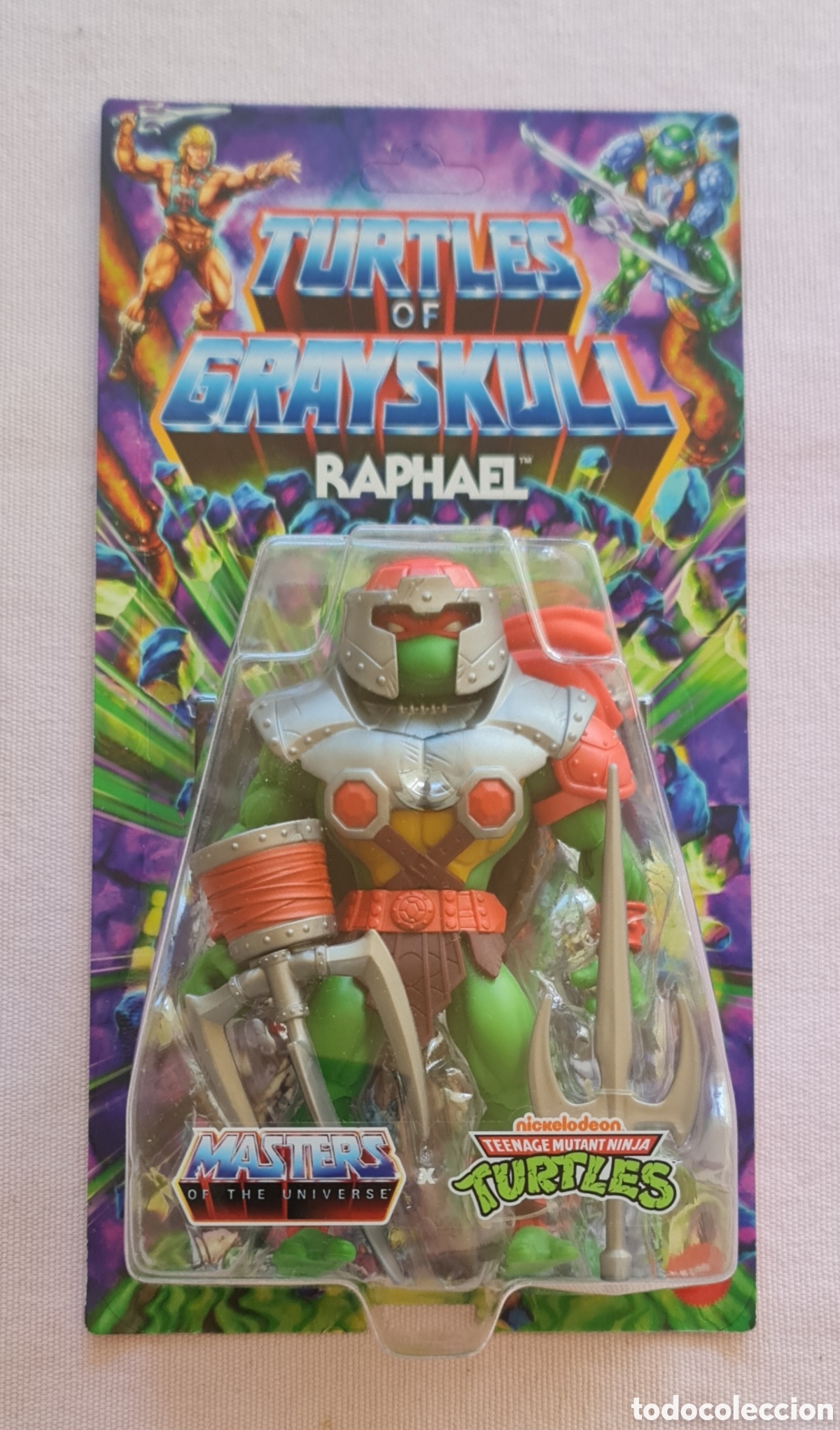 Figuras Os Masters do Universo: Masters of the Universe x Teenage Mutant Ninja Turtles - Raphael Turtles of Grayskull Origins 5.5&rdquo;