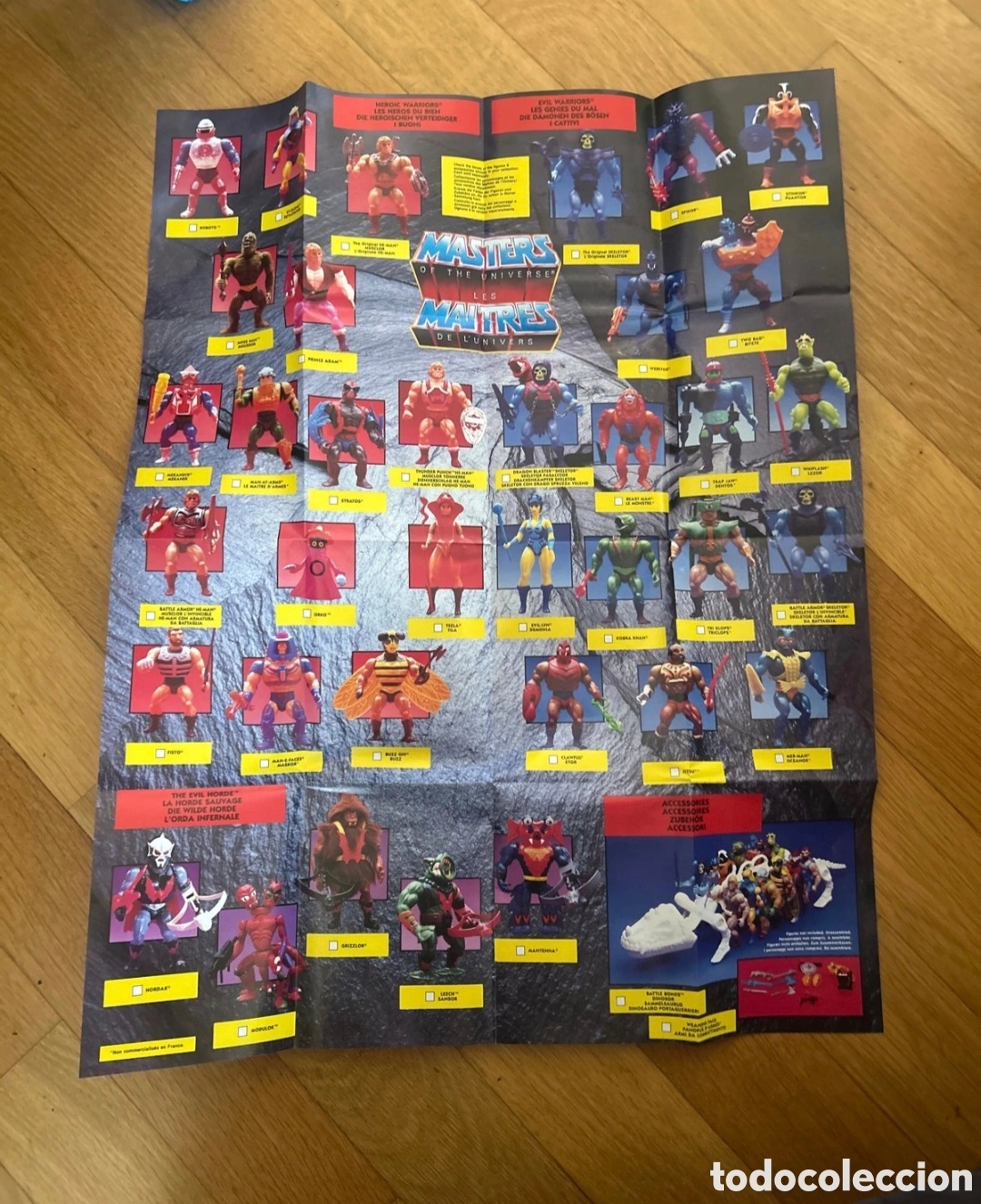 Figuras Masters del Universo: Poster Checklist Masters del Universo. 1985. Malaysia