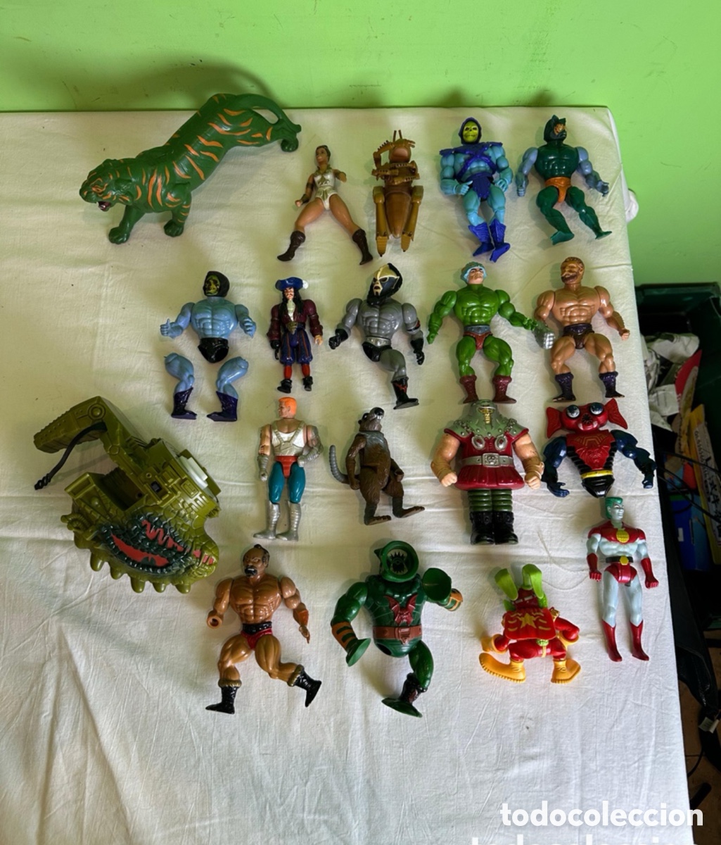 Figurines Ma&icirc;tres de l'Univers: Lote 19 figuras Masters del Universo He-Man vintage con criaturas y accesorios