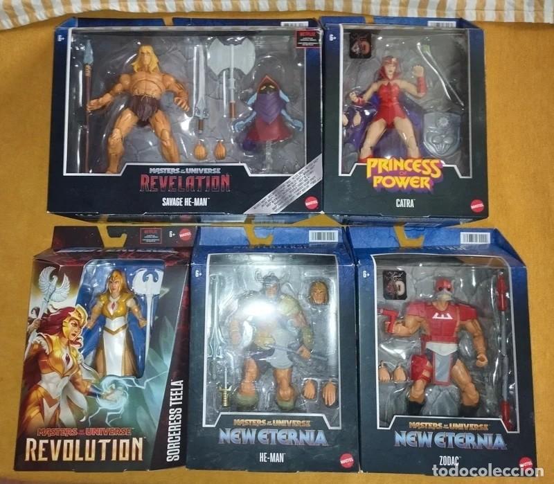 Figuras Masters del Universo: Lote 5 masterverse masters universe zodac, catra, savage he-man, viking he-man & sorceress teela