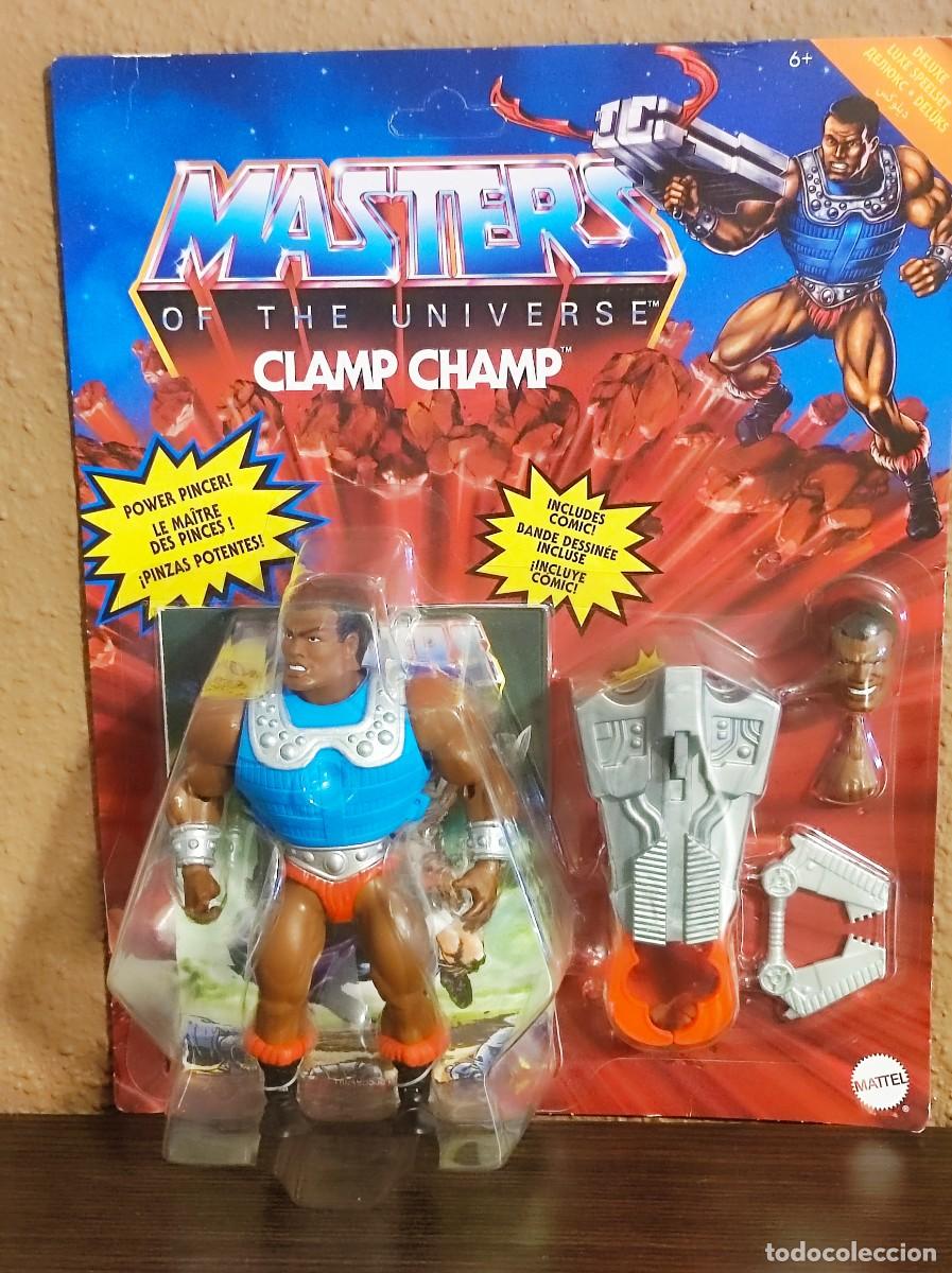 Figuras Masters del Universo: CLAMP CHAMP. MOTU. COMPLETO CON SU ARMA Y ARMADURA.