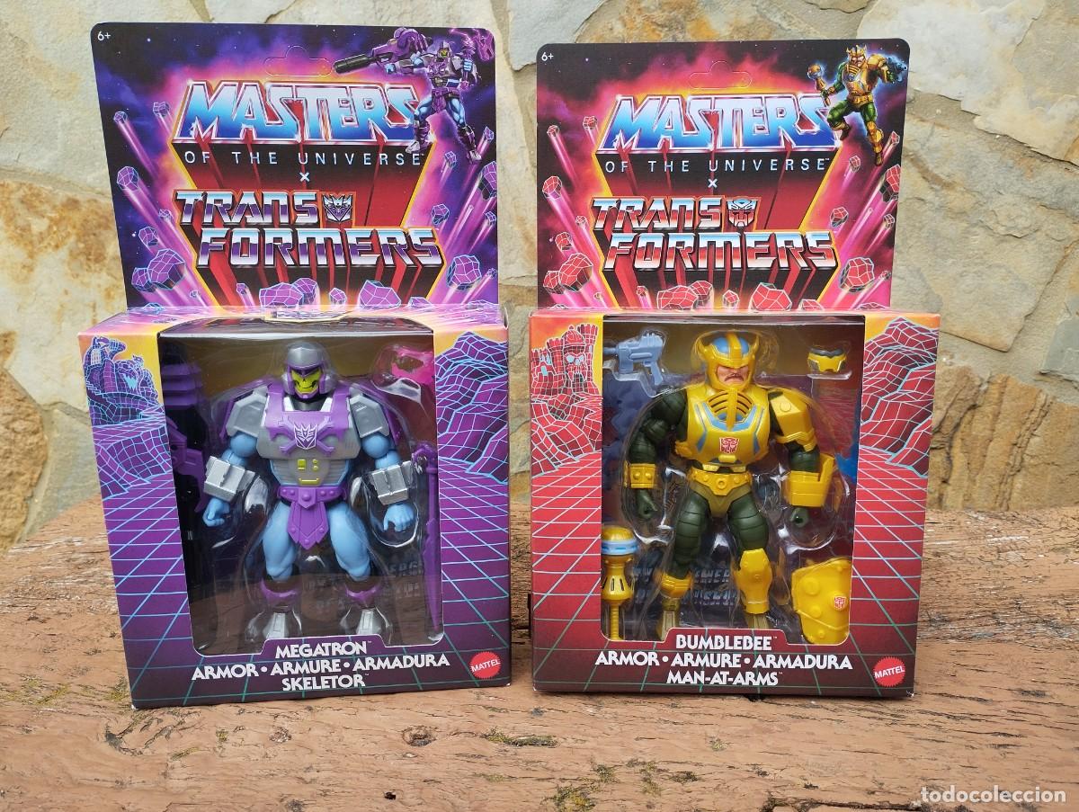 Figuras Masters del Universo: Skeletor megatron y man-at-arms bumblebee masters del universo x transformers origins motu