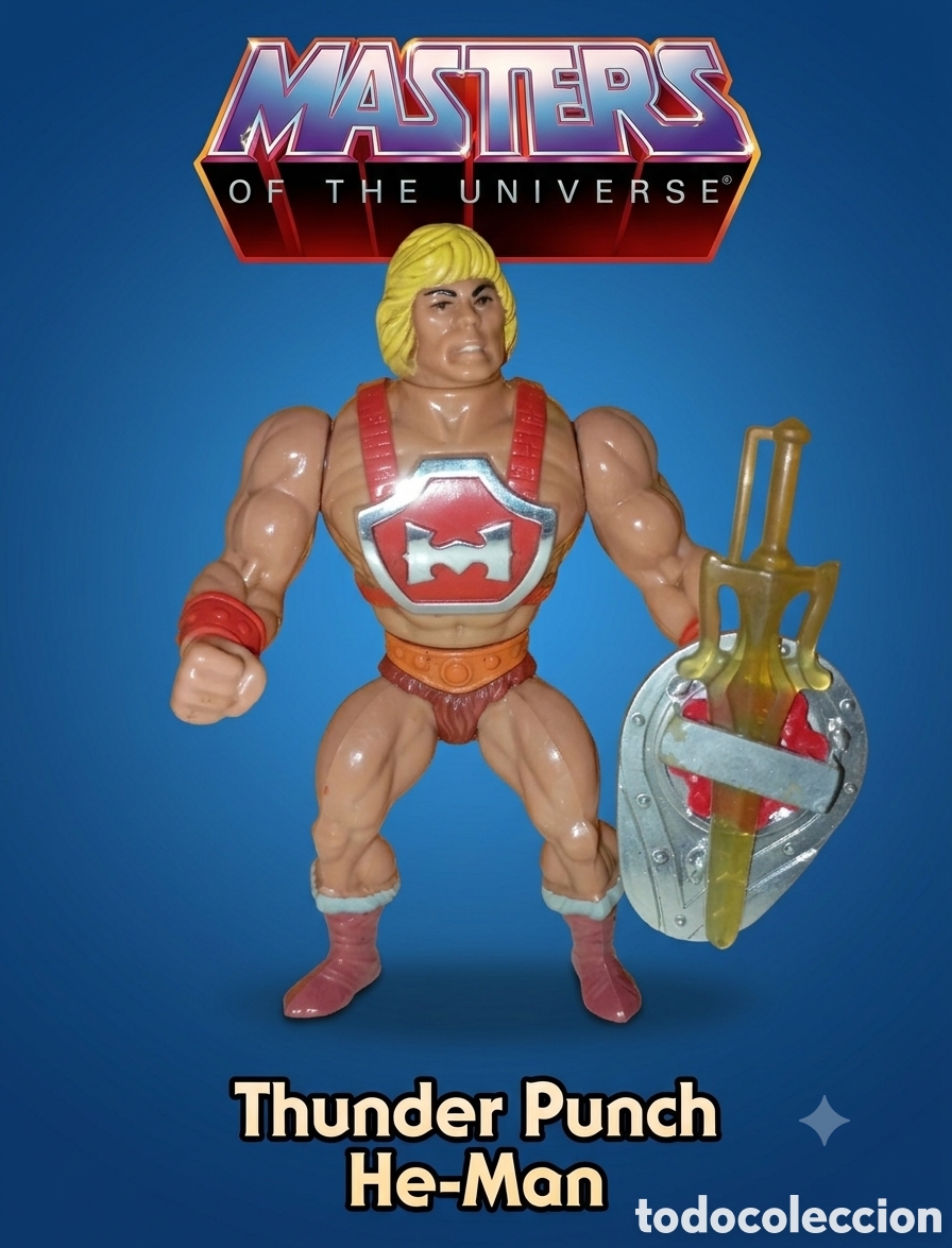 Figuras Masters del Universo: Figura Mattel He-man Thunder Punch Masters del Universo Motu Completa 1984 Taiw&aacute;n 1985