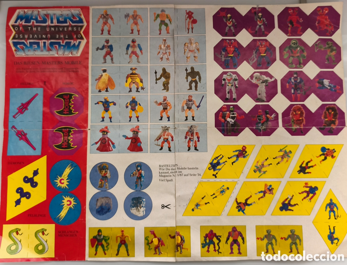 Figuras Masters del Universo: Masters of the Universe (Motu), poster Vintage check list de 1988