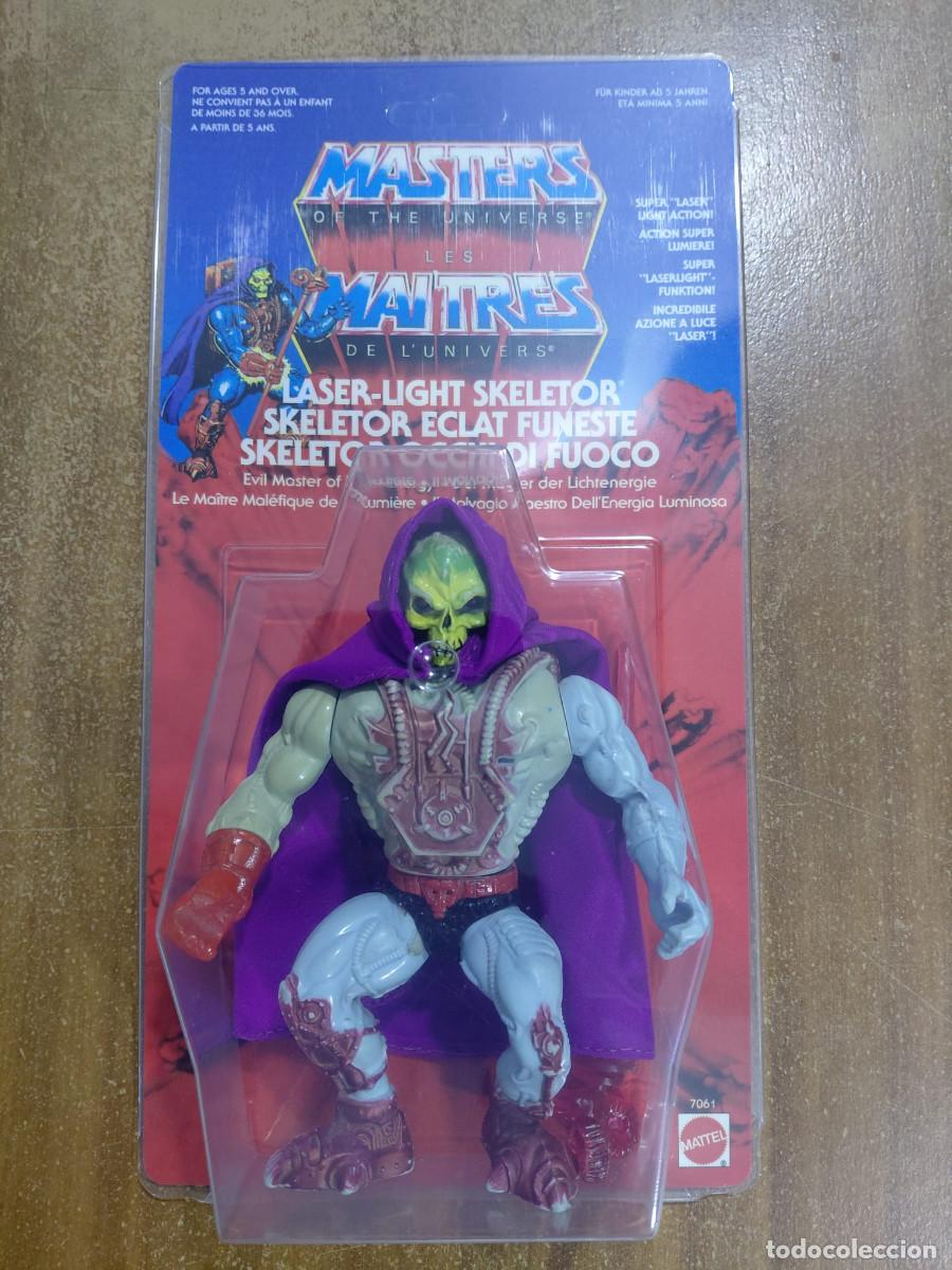 Figuras Masters del Universo: SKELETOR LASER-LIGHT MOTU Vintage Masters of the Universe Blister Custom