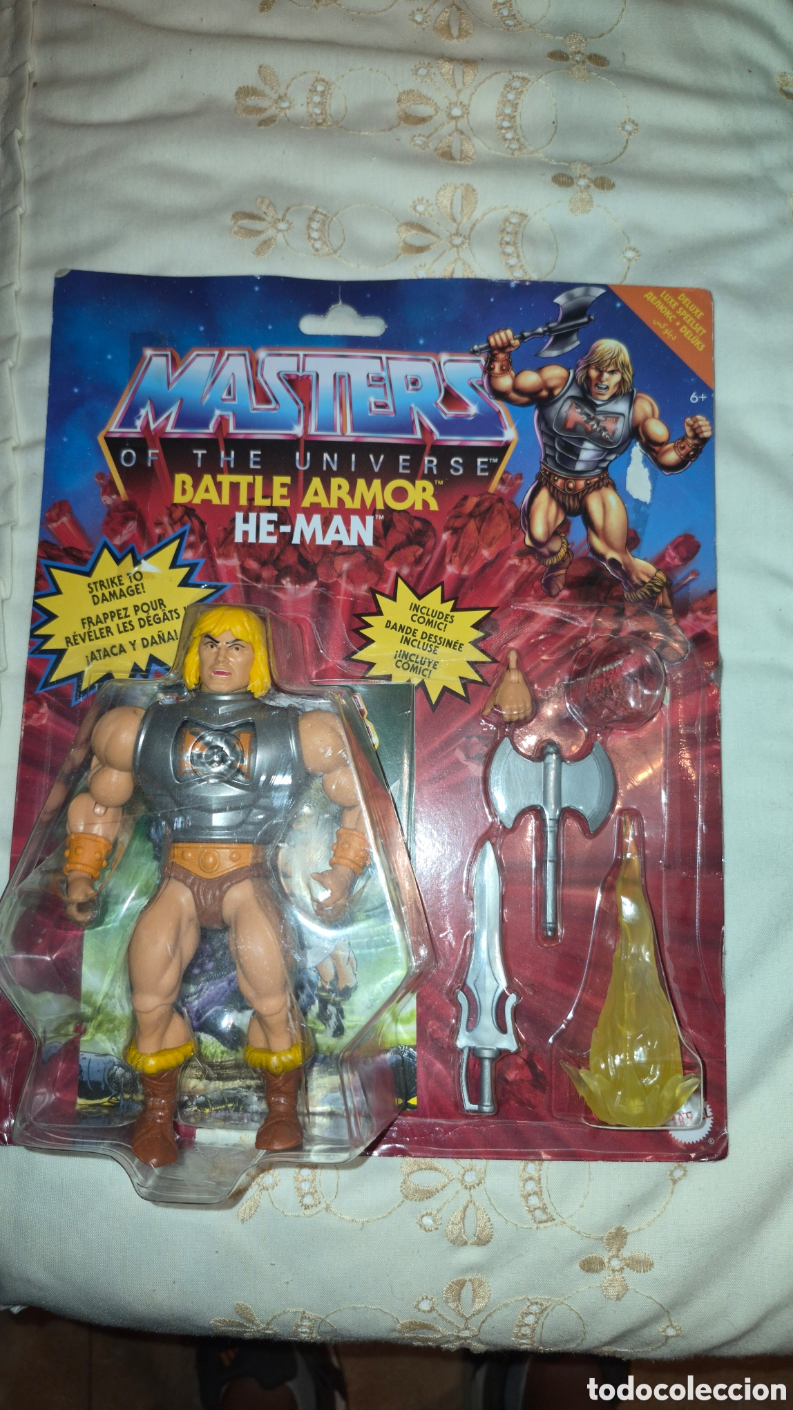 Figures Masters of the Universe: Figura en blister Battle Armor Heman 2020. Le falta una mano de las supletorias. Figura perfecta