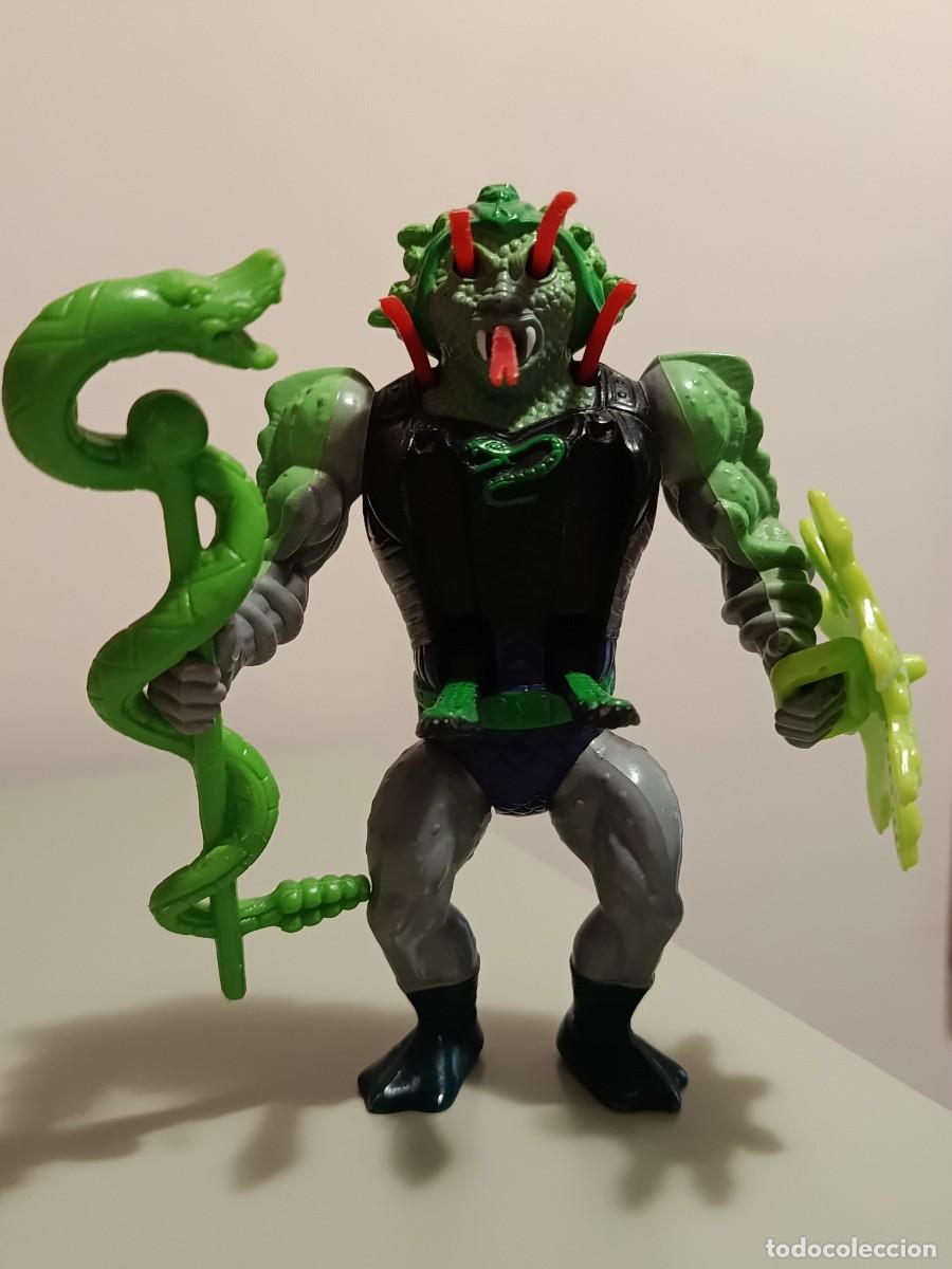 Figuras Masters del Universo: SNAKE FACE, MASTERS DEL UNIVERSO, MATTEL, MALAYSIA 1986, COMPLETO, 100% ORIGINAL, IMPECABLE.