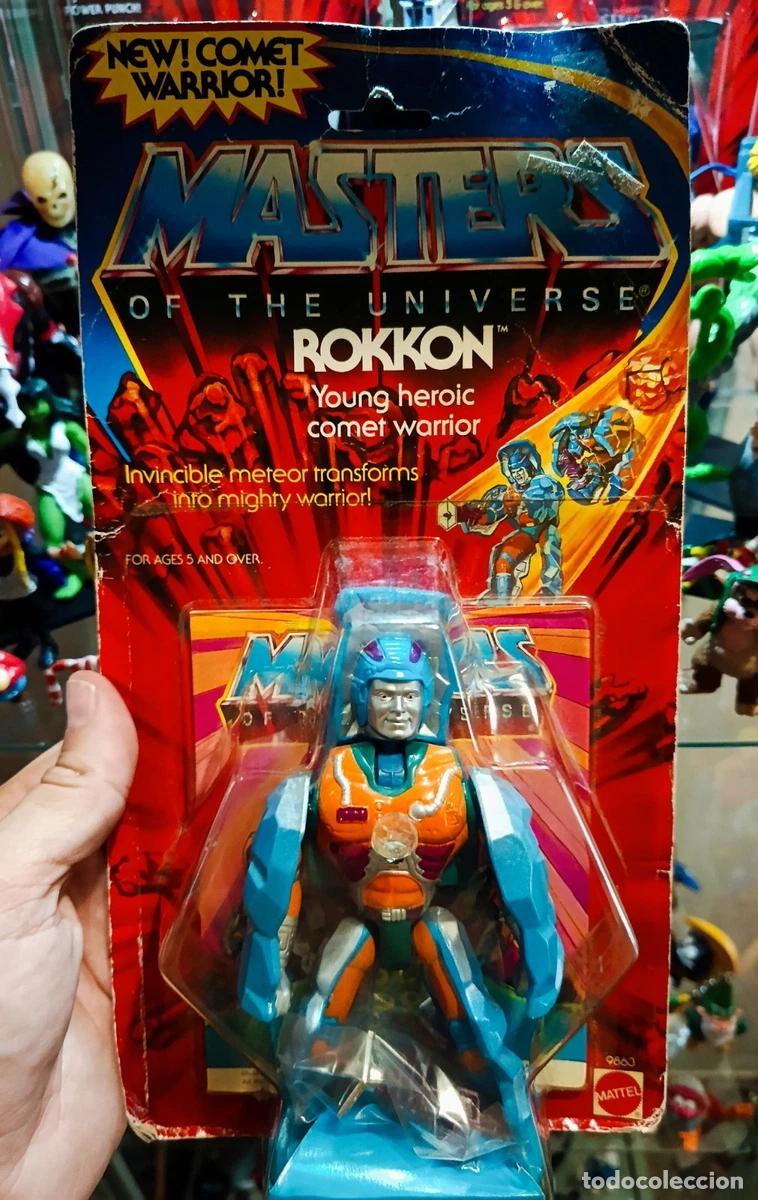 Figuras Masters del Universo: ROKKON, MASTERS DEL UNIVERSO, MATTEL, MALAYSIA, 1985, PRECINTADO, MOTU.