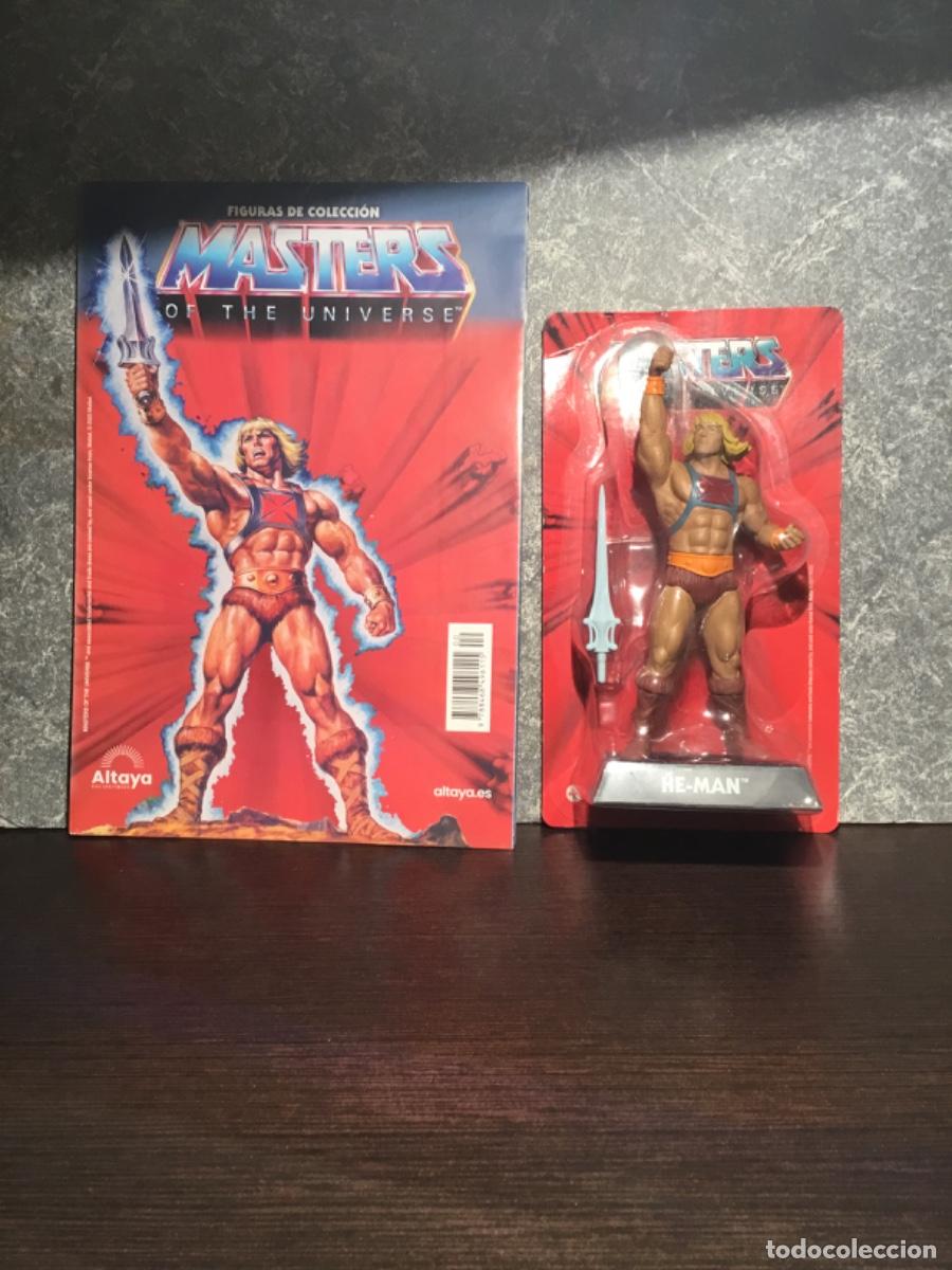 Figuras Masters del Universo: He-man altaya , figura en su blister y fasc&iacute;culo
