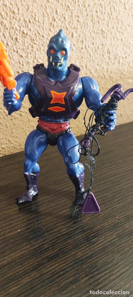 Figuras Masters del Universo: WEBSTOR. CON SU ARMA, GANCHO Y ARMADURA. MOTU. VINTAGE A&Ntilde;OS 80
