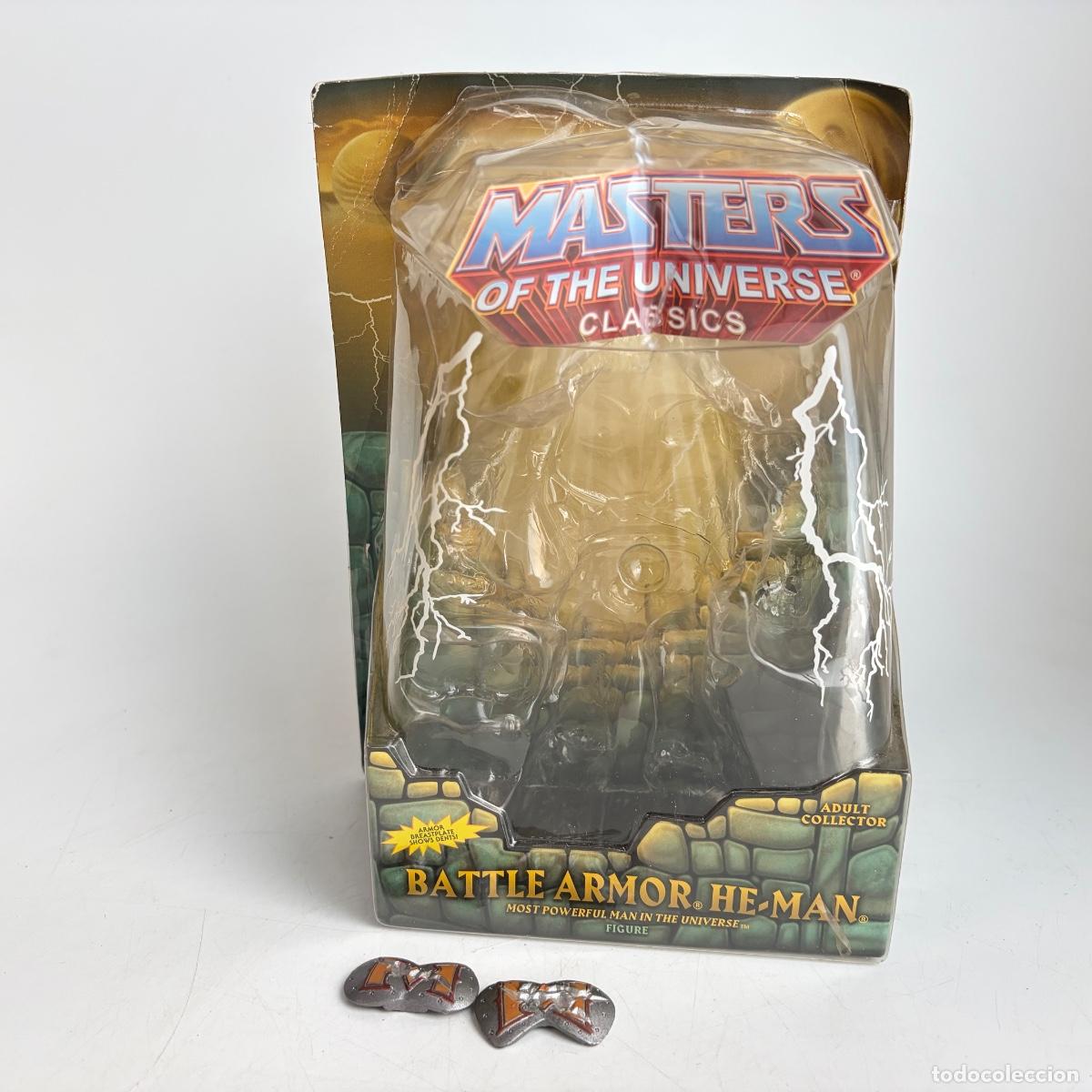 Figuras Masters del Universo: Blister Vacio con 2 Accesorios Battle Armor He-Man Masters del Universo MOTU Universe Classics 2009