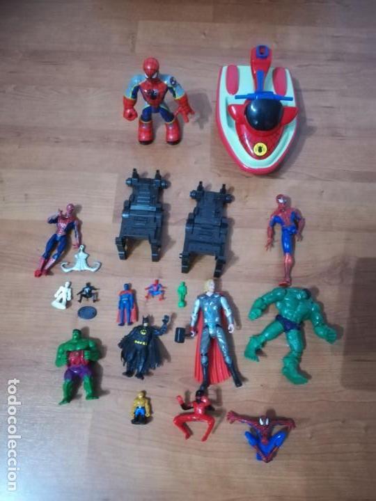 Figuras y mu&ntilde;ecos DC: Lote de figuras DC Spiderman, Thor, Batman, hulk la masa - Foto 1