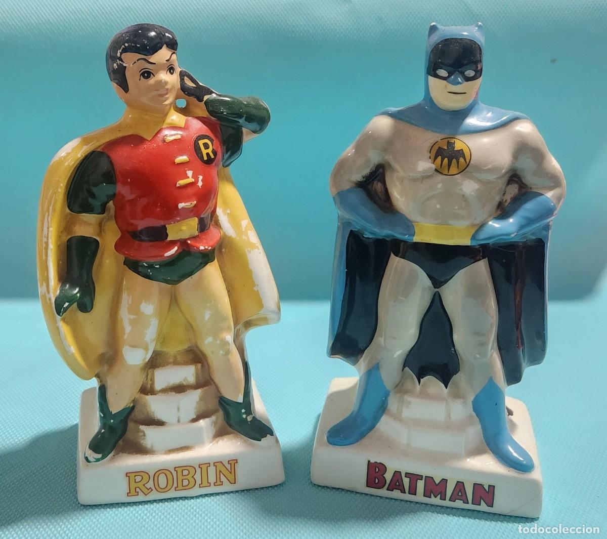 Figuras y Mu&ntilde;ecos DC: BATMAN & ROBIN - Huchas de cer&aacute;mica vintage JAPON 1966 -DC COMICS - Leer bien descripci&oacute;n