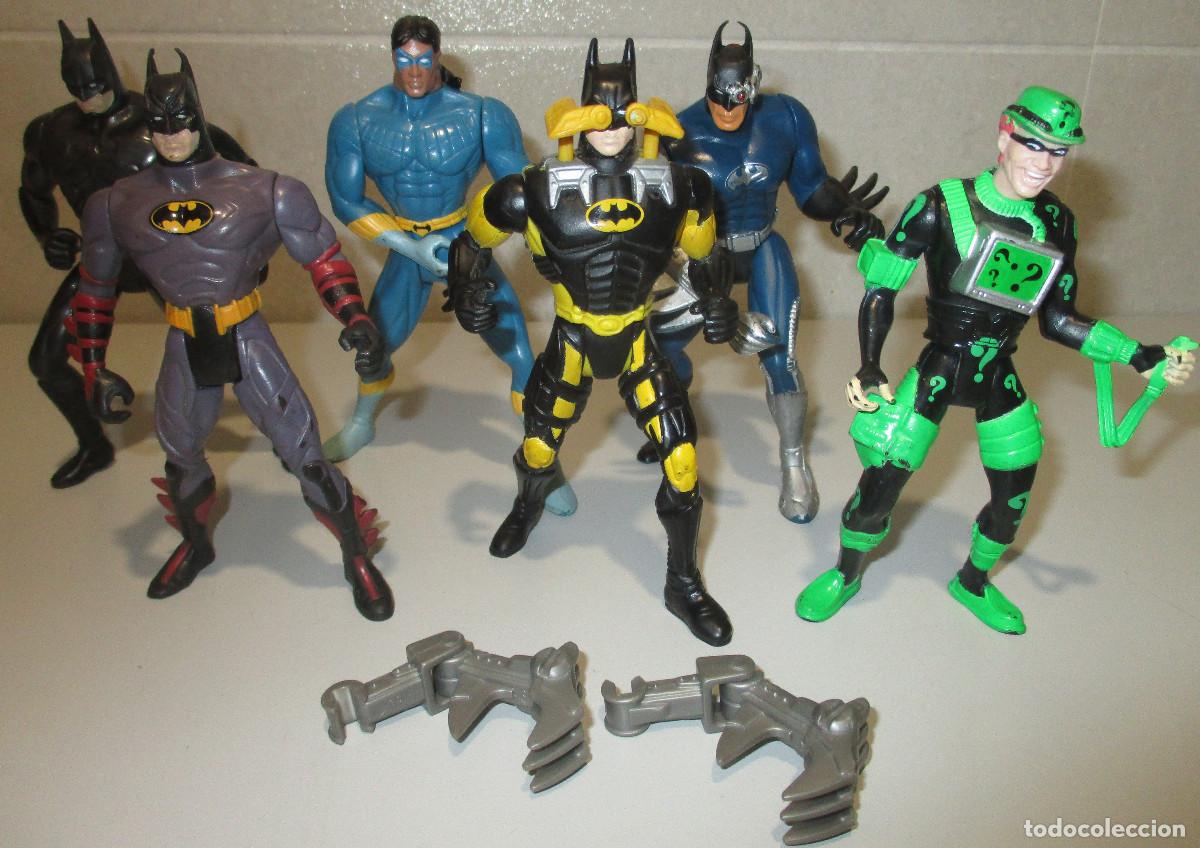 Figuras y mu&ntilde;ecos DC: Lote 6 figuras BATMAN FOREVER CYBER KNIGHT HUNTER NIGHTWING RIDDLER KENNER 1994-95