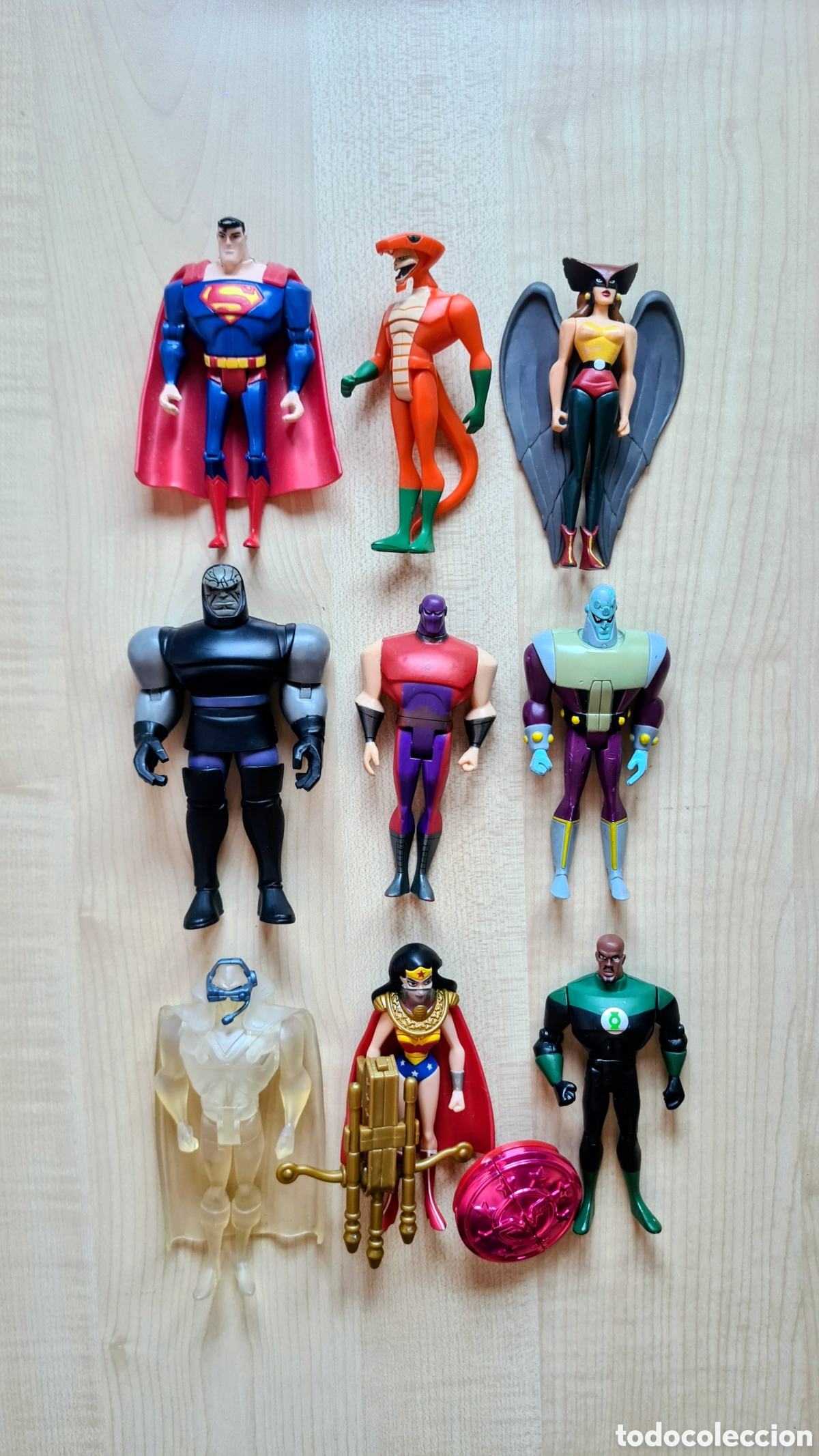 Figuras y mu&ntilde;ecos DC: Lote DC comics Justice League Mattel 2003 Liga de la Justicia Siperman Hawkgirl Darkseid Brainiac