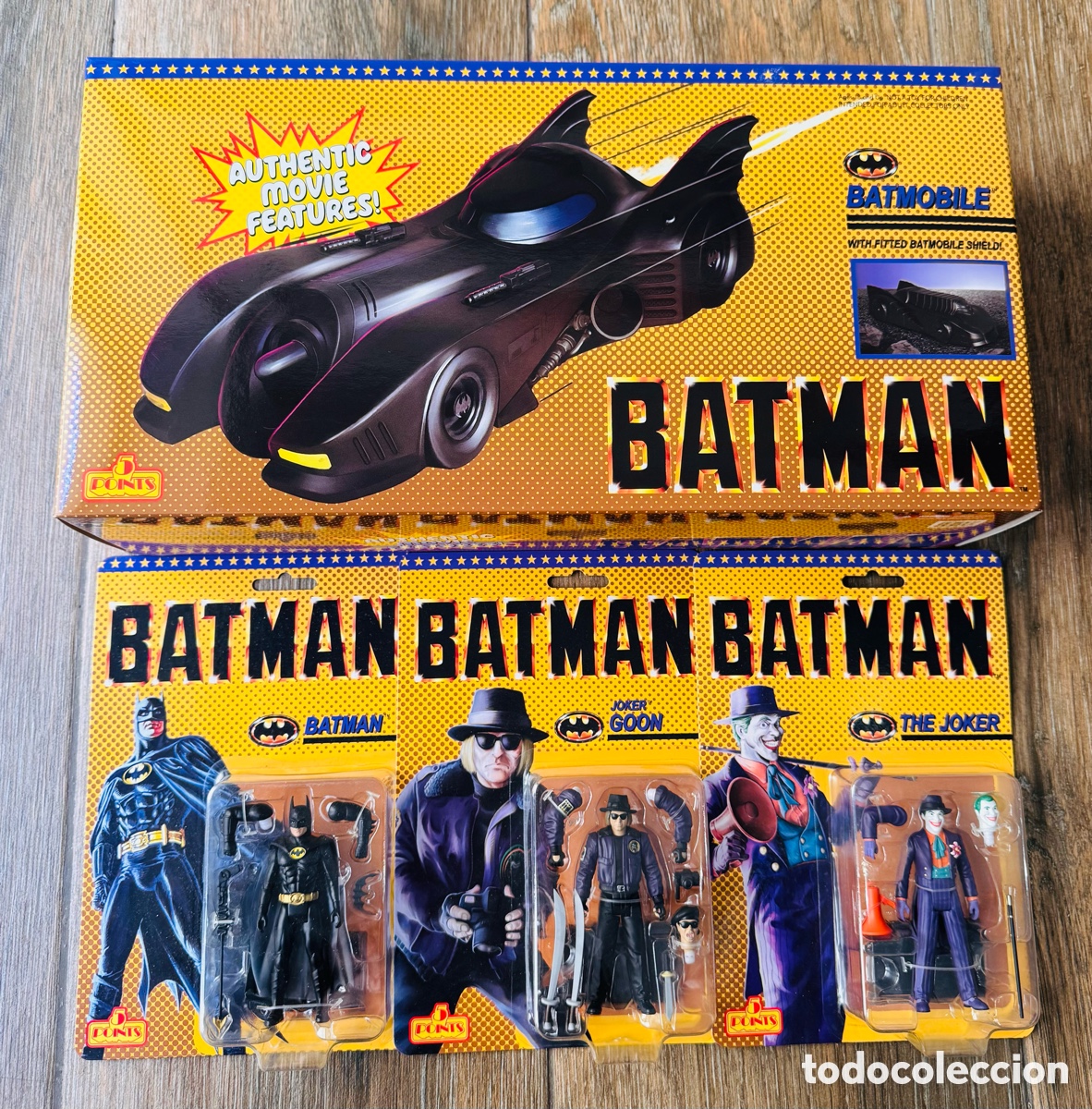 Figuras y mu&ntilde;ecos DC: Pack Figuras Batman 1989 5 Points Mezco (Batman, Joker Goon, The Joker y Batmobile)