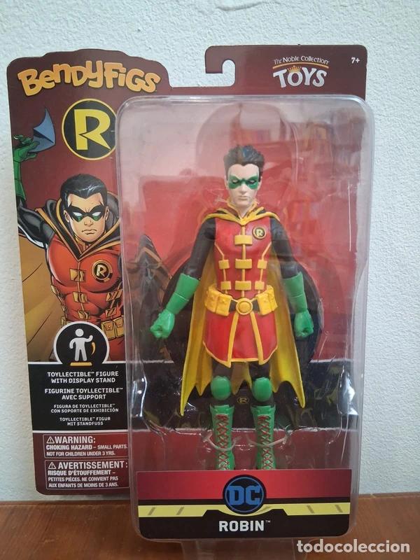 Figuras y mu&ntilde;ecos DC: FIGURA ROBIN - DC COMICS BENDYFIGS - THE NOBLE COLLECTION TOYS (EN BL&Iacute;STER CON PEANA)