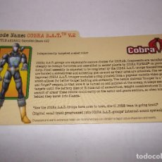 Figuras y Muñecos Gi Joe: GI JOE COBRA B.A.T. V.2 (V4) FILE CARD INTERNET EXCLUSIVA TROOP BUILDER 2003