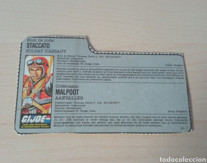 Figuras y mu&ntilde;ecos GI Joe: Ficha gi Joe staccato - Foto 1