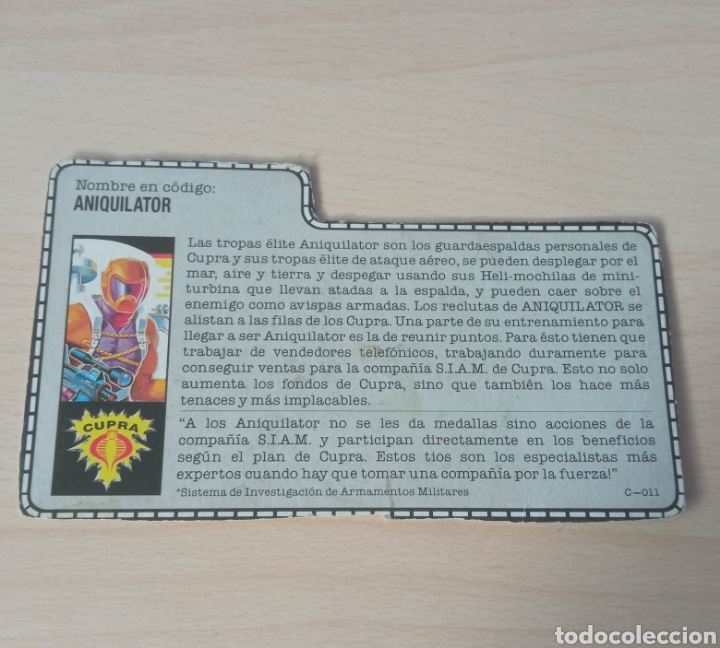 Figuras y mu&ntilde;ecos GI Joe: Ficha gi Joe aniquilator - Foto 1
