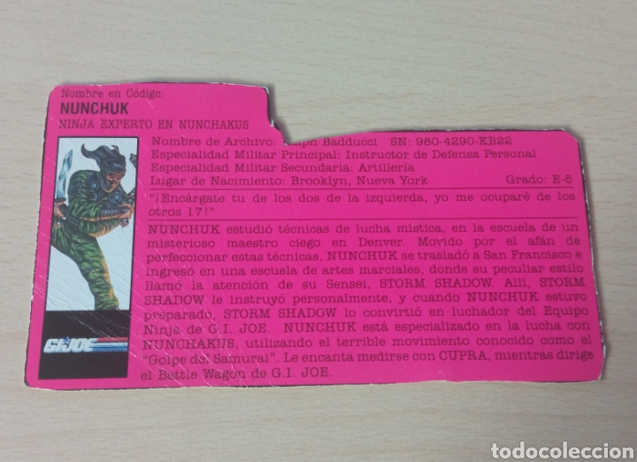 Figuras y mu&ntilde;ecos GI Joe: Ficha gi Joe nunchuk - Foto 1